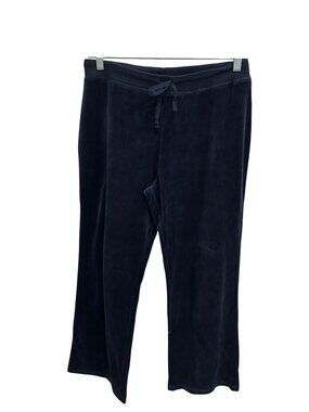 I Active Pull On Velour Lounge Pants Navy Blue Sz Large Elastic Waist Comfort
